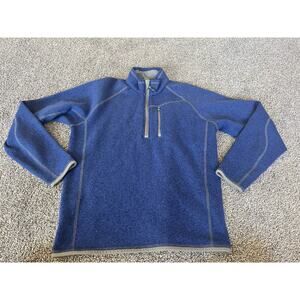 Arborwear Men’s Size Small Navy Blue Sweater Fleece Jacket 1/2 Zip Outdoor F8